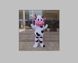 2020 Factory Direct Sale Professionele Boerderij Dairy Cow Mascot Costume Fursuit Fancy Dress Gratis verzending