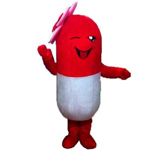 2020 magasins d'usine costumes de mascotte de pilule rouge personnage de dessin animé adulte Sz