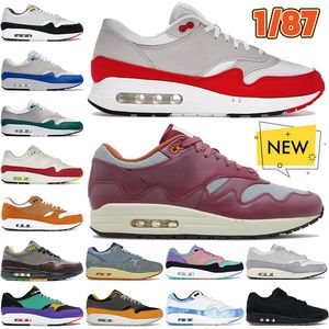 Designer 1 87 chaussures de course Big Bubble Sport Red Patta vagues se précipitent marron Dirty Denim varsity gris obsidienne Rush Pink baskets de designer pour hommes baskets de sport pour femmes