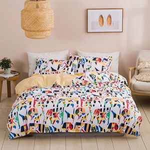 2020 Fashion lakensets ingerichte platte lakens 3 stks 7 kleuren Twin dubbele koningin king beddengoed sets quilt cover bed kussenslopen