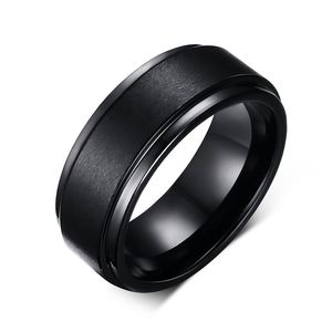 2020 Mode Black Tungsten Engagement Ringen voor Mannen Sieraden 8mm Wide Textured Men Rings Groothandel