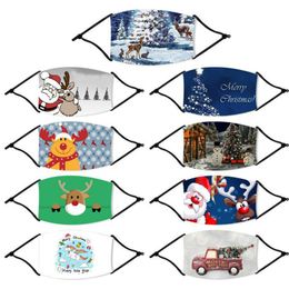 2020 Mode Masques De Noël Deer Imprimé Masques De Noël Anti Poussière Flocon De Neige Enfants Bouche Couverture Lavable Réutilisable Avec Filtres FY4247