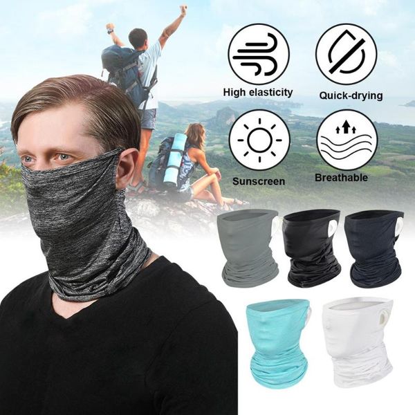 Gorras de ciclismo Máscaras a prueba de polvo UV Bandana Polaina Bufanda Moda 2022 Bucles de hielo Seda Oreja Cuello Protección facial