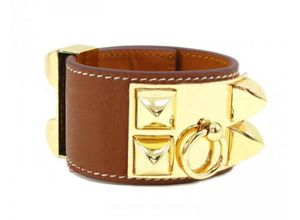 2020 Bijoux de mode entièrement H bracelet Proi en cuir quatre ongles rivets en cuir bracelets exagéré punk large bracelet juif2030550