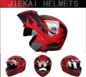 2020 Fashion Jiekai 105 Open Face Motorfietshelmen Undrape Face Motorhelm Dubbele Lens Casque Off Road Helmet gemaakt van ABS 1587927