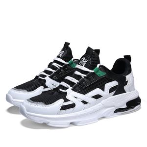 2020 Moda para hombre Zapatos para correr Negro Blanco Naranja Gris Verde Plataforma Malla Cuero Mujeres Entrenadores Zapatillas deportivas Tamaño 39-44 Hecho en China