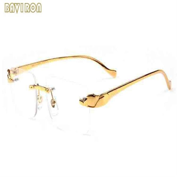 2020 Mode Hommes Lunettes de soleil de sport pour femmes Cadre en métal doré Hommes Lunettes de corne de buffle Lunettes de soleil Lunettes de soleil Big Rimless Lunettes 274g