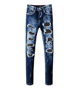 2020 Fashion Nouveau design Men039s Jeans et slim fit serré jeans jeans Pantalons de vélo de mode High Grade Hollow Men 2840 Si5479172