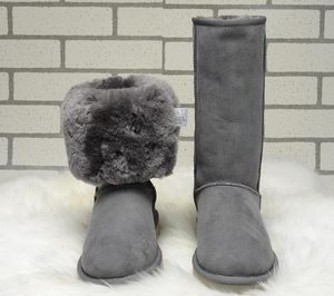 2020 mode nouvelles femmes bottes de neige de haute qualité en cuir véritable daim hiver botte fourrure chaud femmes botte chaussures US 4-US 14