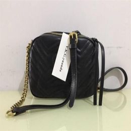 2020 moda pu negro Marmont bolso bolsos de buena calidad famosos bolsos de diseñador mujeres pequeños bolsos circulares bolsos de hombro de cuero 275S