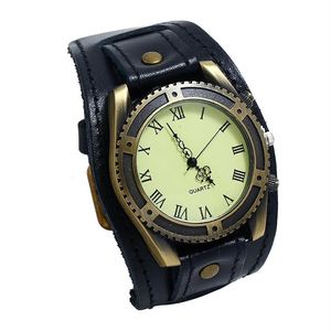 2020 Fashion Horloges Mannen Punk Retro Eenvoudige Pin Gesp Lederen Band Horloge Relogio Masculino Quartz Watches236i