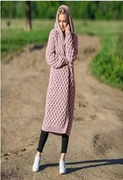 2020 Flaid patroon Damestruien Cardigan Designer jas met hoed gebreide kleding mode dames winter lange kleding 4470658