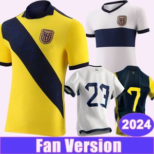 2024 Jerseys de football masculin de l'Équateur Mena Plata Hincapie M. Caicedo Cifuentes Arboleda Estupinan Preciado Home Away Football Shirts Uniforms