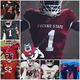 Fresno State voetbalshirt NCAA Ronnie Rivers Keric Wheatfall Derek Carr Jake Haener Josh Kelly David Perales Kwami Jones