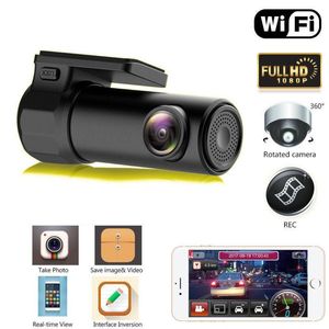 Full HD 1080P WiFi voiture DVR Caméra de véhicule Dash Cam Night Vision Visionnage grand angle Enregistreur G-Capteur pour iOS Android Smartphones