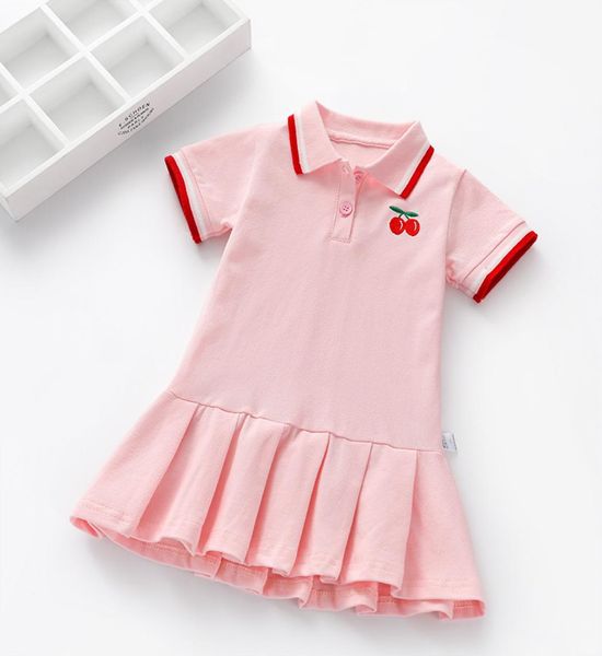 2020 Girls Dress Children Baby Polo Jiron Summer Nouveau chemise Plaied Jupe Small Kids ShortSleeved Tide Girls Fashion Cute Lo8285118