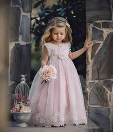 2020 filles robes de première communion dentelle mignon blanc Iovry robes de fille de fleur avec des manches pour les mariages enfants robe de bal 56544436055