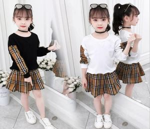 2020 Meisjes Sweatshirts Korte Rok Herfst Lente Tops Kinderen Lange Mouw Sweatshirt Rok Pak Meisje Kids Designer Kleding8970672