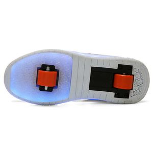 2020 zapatillas de deporte iluminadas brillantes con ruedas Wheelys Shoes Roller Led Shoes Niños Niñas Niños Niños Iluminan Luminoso H0828