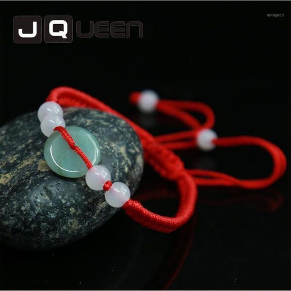 2020 Bracelet de corde rouge fait à la main pour hommes femmes cadeau Bracelets porte-bonheur Bracelets chaîne rouge avec pierre de jadéite 1215V
