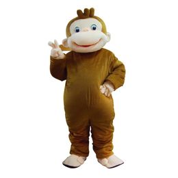 2020 Hoogwaardig warm vakantiekostuum Curious George mascottekostuum fancy feestjurk kostuum carnavalkostuum met gratis verzending