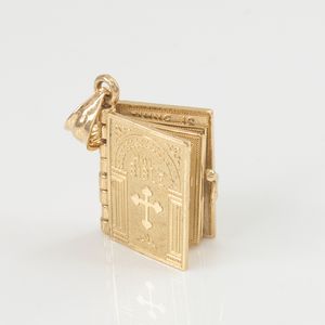 Collier avec pendentif Bible, Religion dorée, Vintage, livre ouvrable, croix de foi, pour femmes et hommes, vieux man263i, 2020