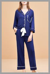 Pijama de Modal femenino para servicio doméstico, traje de pijamas de manga para primavera y verano y otoño, 2020