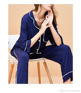 2020 Home Service Vrouwelijke Modale Pyjama Pak Europese en Amerikaanse vrouwen Lente en Zomer Herfst mouwen Pyjama 003