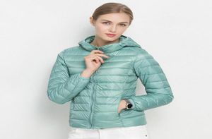 2020 Hooded 90 witte eend jas Autumn Winter 14 kleuren Nieuwe Warm Slim Zipper Women Fashion Light Down Coat S3XL4735302