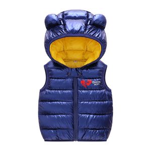 2020 à capuche enfant gilet enfants vêtements d'hiver manteaux enfants vêtements coton chaud bébé garçons fille argent gilet pour l'âge 1-5 ans LJ200828