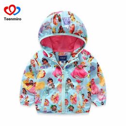 Hooded jassen voor meisjes bovenkleding kinderen herfst prinses jas baby jas windjack kinderen kleding roze kostuum lj201128