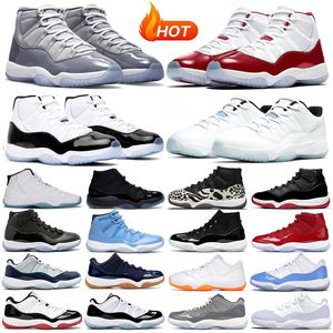 Hommes Femmes Jumpman 11 Basketdball Chaussures baskets pour hommes 11s Cerise cool gris Bred Cap and Gown Pantone Concord 45 femmes formateurs sport eur 36-47