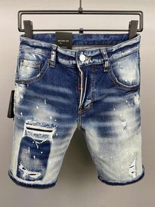 Pantalones cortos de mezclilla informales para hombres de moda italiana europea y americana, lavado de alta calidad, pulido a mano puro, optimización de calidad LA9825-1