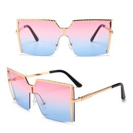 Frameloze Siamed Sunglasses Big Frame Modieuze Schaduw Oceaan One Piece Winddicht 7 Kleuren