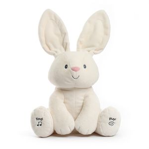 Cache-cache et recherche d'éléphant et de lapin électrique peluche jouets préscolaires avec chansons anglaises oreille parler pour les tout-petits cadeau LJ201126