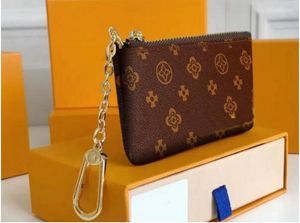 2023 HOTO Sale met oranje doos Key zakje portemonnee echte leer beroemde klassieke ontwerper dames sleutels houder munt portemonnee kleine lederen witte goederen tas