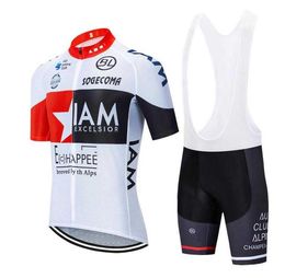 2020 IAM Cycling Jersey Maillot Ciclismo Korte mouw en fietsen Skib Shorts Cycling Kits Strap Bicicletas O191228015196671