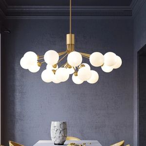 Nordic hanglampen tak glas zeepbel schaduw kroonluchter verlichting moderne woonkamer lamp slaapkamer romantische goud hangende lichten armatuur led