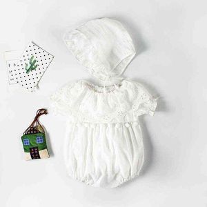 Robe en dentelle blanche pure pour bébés filles, ensembles avec casquettes, robe de baptême pour bébé de 0 à 24 mois, G220510, 2020