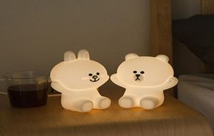 2020 Ins Creative Line Ami Ours Brun Cony Lapin LED Veilleuse USB Charge Silicone Lampe De Chevet Chambre Lampe De Bureau La3361372