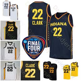 2024 Final Four Jerseys 4 Indiana Caitlin Clark Women College Basketball Iowa Hawkeyes 22 Caitlin Clark Jersey Home Away Yellow Black White Navy Men Youth Guir