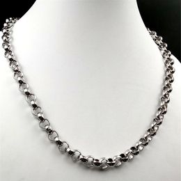 2020 sieraden 18-40 inch Vader Geschenken 10mm Zilver roestvrij staal Enorme Mode Glanzende Ronde Rolo Link-chain ketting288C