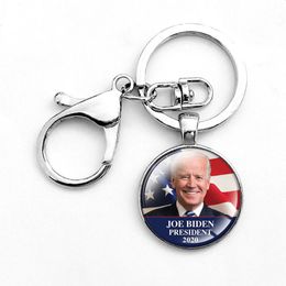 2020 Joe Biden President van de Verenigde Staten Verkiezing Sleutelhanger Ronde Bernie U.S. Presidential Glass Dome Sleutelhanger Sieraden Accessoires