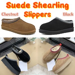 Australia tazz zapatillas gamuza piel de oveja plataforma diseñador diapositivas invierno hombres mujeres zapatos cálidos negro castaño moda hombres sandalias EE. UU. 3-12