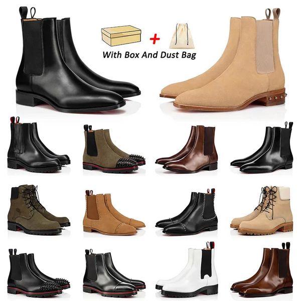 2024 Botas de hombre Luxury Designer Men Fashion Boots Red Bottoms  Over The Knee Martin Boot Mens Office Booties