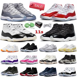 AJ11 Retro Air Jordan 11 Jumpman Cherry 11s Cool espacio gris mermelada napolitano zapatillas de deporte rosas hombre y mujer zapatillas de deporte【code ：O】