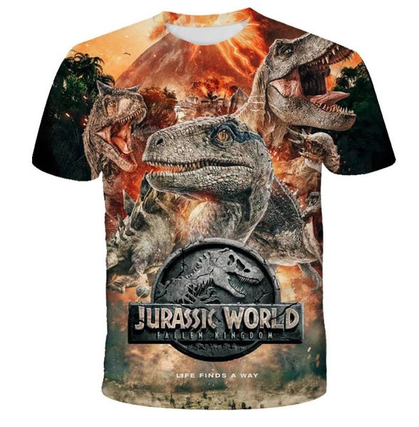 2020 Jurassic World Fallen Kingdom Cool Dinosaur Head Camiseta con estampado 3D Camiseta de hip hop para niños y niñas Camiseta de color para niño Ropa Drop K713997506
