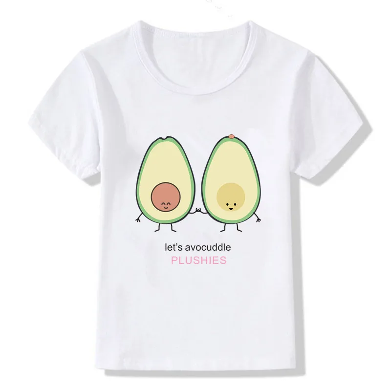 2020 Kawaii Avocado Kid-shirt wegańskie ubrania dla dzieci letnie krótkie rękaw dla dzieci dzieci chłopcy topy