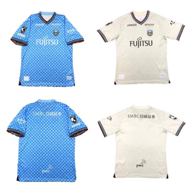 2024 Kawasaki Frontale camisetas de fútbol 24/25 # 11 YU YAMANE RYOTA Inicio Uniforme azul para hombre # 7 KURUMAYA J.SCHMIDT MARCINHO Camiseta de fútbol visitante