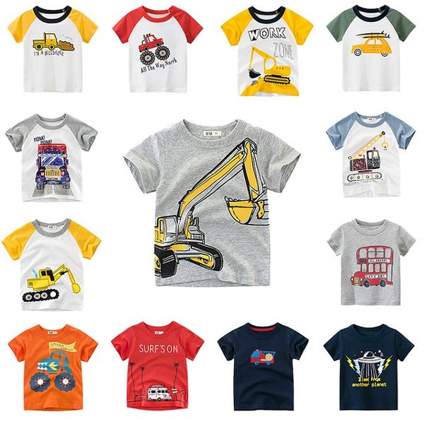 2020 camiseta para niños, camiseta para niños, camisetas con patrón de dibujos animados de coches, camisetas para niños, camisetas para niñas, niños, camisetas de moda para niños